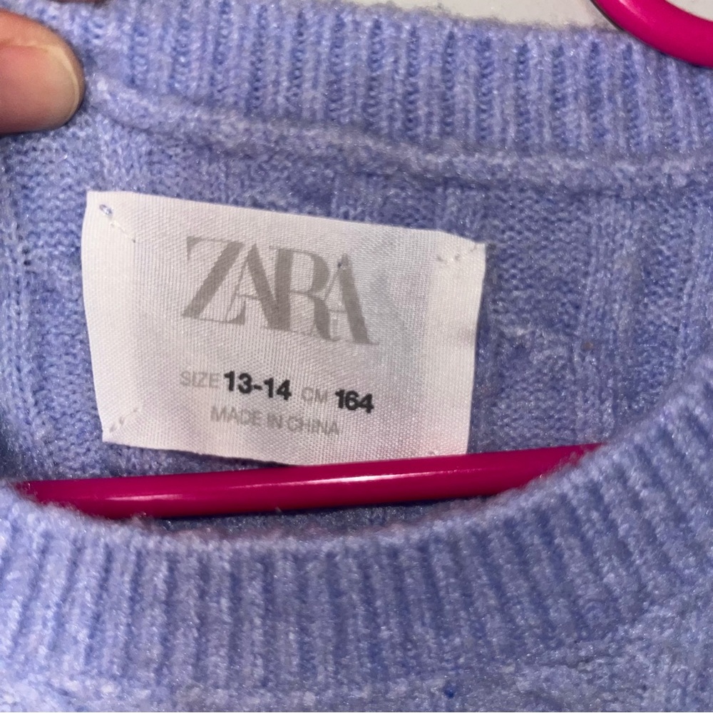 Zara Lavender Cable Knit Sweater Girls 13-14 - Picture 2 of 3